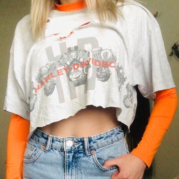 ❌sold❌Harley Davidson cropped tee - Picture 6 of 6